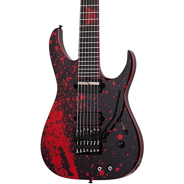 Imagen 121 Schecter Sullivan King Banshee Guitarra Electrica De 7 Cuerdas Floyd Rose Sustainiac Obsidian Blood