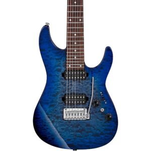 Imagen 36 Ibanez AZ427P2QM Guitarra Electrica De 7 Cuerdas Tapa De Quilted Maple Twilight Blue Burst