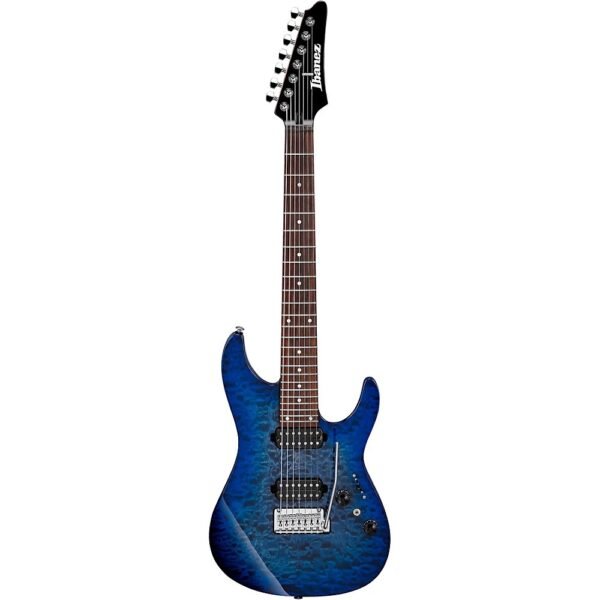 Ibanez AZ427P2QM Guitarra Electrica De 7 Cuerdas Tapa De Quilted Maple Twilight Blue Burst