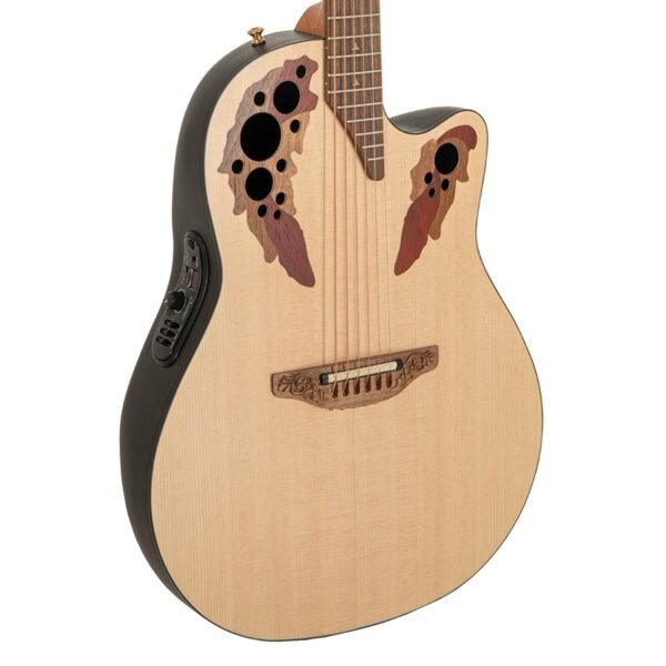 Ovation USA Pro 1768-4S-G Series Elite Guitarra Electroacustica, Natural Satin