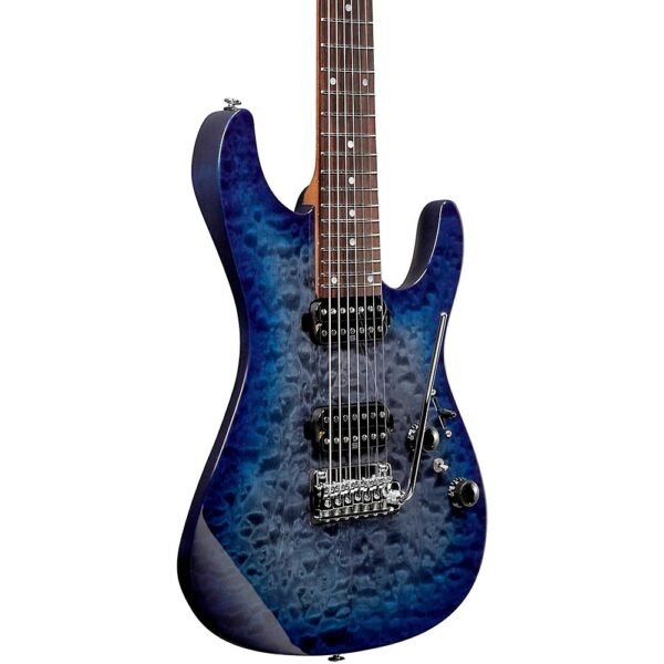 Ibanez AZ427P2QM Guitarra Electrica De 7 Cuerdas Tapa De Quilted Maple Twilight Blue Burst