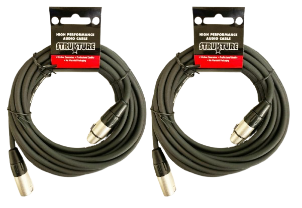 Strukture Pro20m7 Cable XLR De Uso Rudo Para Microfono 20 Pies 2 Piezas