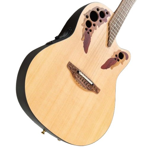 Ovation USA Pro 1768-4S-G Series Elite Guitarra Electroacustica, Natural Satin