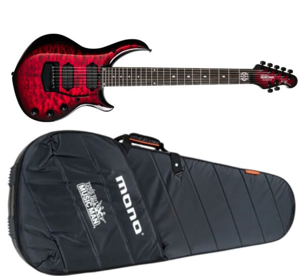MAJESTY7-NEBULA-fotor-20250829192842 Ernie Ball Music Man BFR John Petrucci Majesty 7 Guitarra De 7 Cuerdas Quilted Maple Top Red Nebula