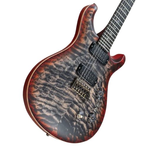 Paul Reed Smith Wood Library Custom 24-08 10-Top Quilt Maple Charcoal Cherry Burst