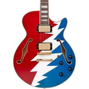D' Angelico Premier Grateful Dead SS Guitarra Electrica Edicion Limitada Red White Blue