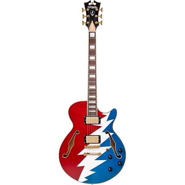 D' Angelico Premier Grateful Dead SS Guitarra Electrica Edicion Limitada Red White Blue
