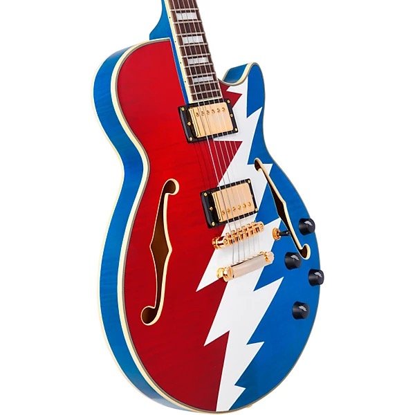 D' Angelico Premier Grateful Dead SS Guitarra Electrica Edicion Limitada Red White Blue